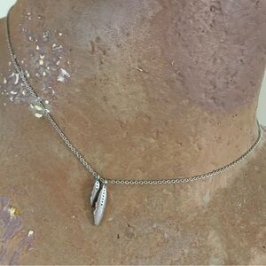 Double Feather Silver Necklace 🪶